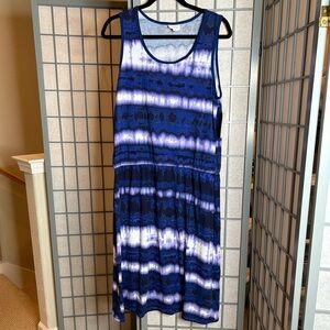 NWT LuLaRoe Summer Blue, Purple and White Sleeveless Dress